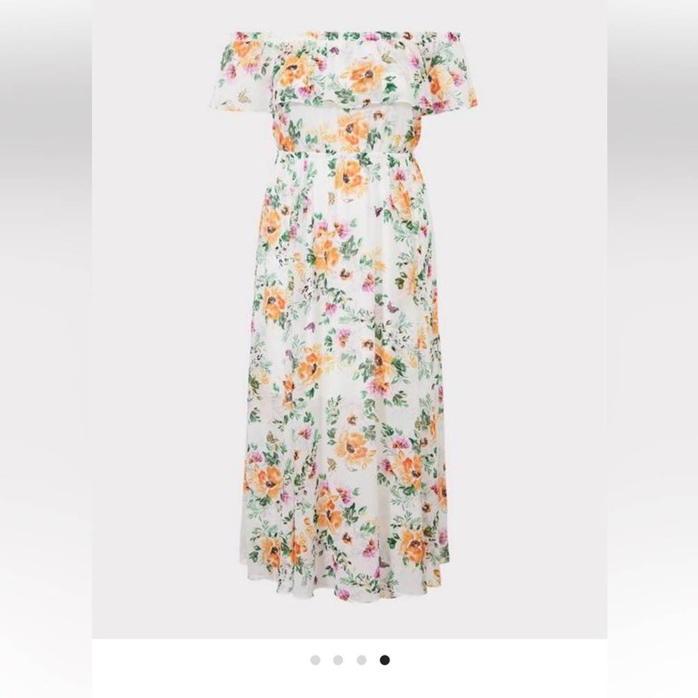 Torrid Size 1 Floral Off-Shoulder Maxi Dress NWT